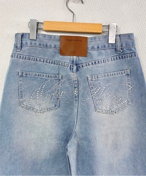 LADY LIKE(レディライク)の「バックラインストーンロゴワイドデニムパンツ(デニムパンツ・レディース・サックスブルー・M/S)」の16枚目の写真