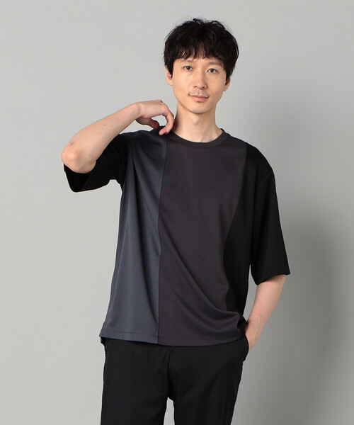 COMME CA MEN(コムサメン)の「カラーブロック Tシャツ(Tシャツ/カットソー・メンズ・ライトグレー/ブラック/ミント・M/L)」の2枚目の写真