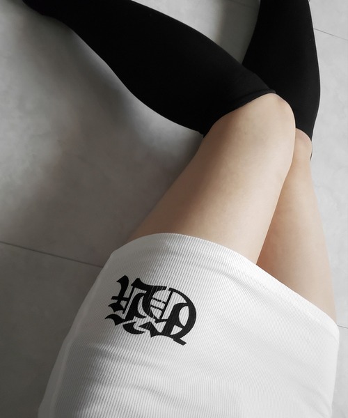 me+em select（ミームセレクト）の「【 新色ピンク追加！３color 】グランジロゴバッククロスタンクトップミニワンピ ／ grunge logo back cross tanktop mini onepiece（ワンピース・レディース・ホワイト/ブラック・FREE）」の15枚目の写真