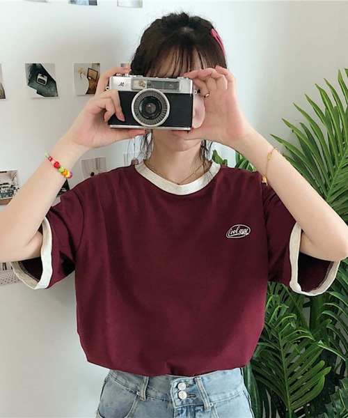 MAISON DE THERESE（メゾン ド テレーズ）の「クルーネックTシャツ（Tシャツ/カットソー・レディース・ワイン/グリーン・M）」の2枚目の写真