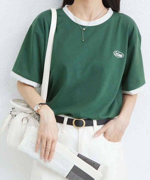 MAISON DE THERESE（メゾン ド テレーズ）の「クルーネックTシャツ（Tシャツ/カットソー・レディース・ワイン/グリーン・M）」の4枚目の写真