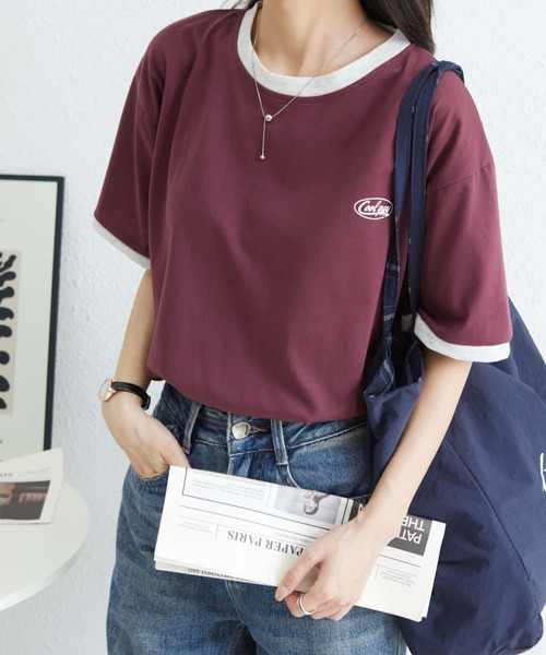 MAISON DE THERESE（メゾン ド テレーズ）の「クルーネックTシャツ（Tシャツ/カットソー・レディース・ワイン/グリーン・M）」の15枚目の写真