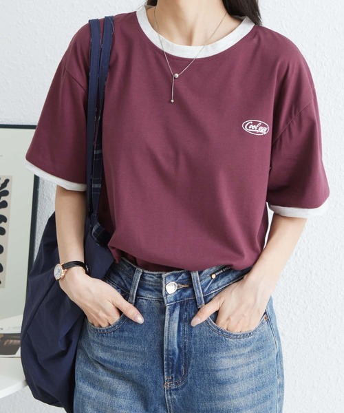 MAISON DE THERESE（メゾン ド テレーズ）の「クルーネックTシャツ（Tシャツ/カットソー・レディース・ワイン/グリーン・M）」の16枚目の写真