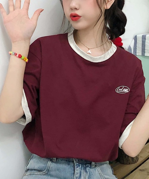 MAISON DE THERESE（メゾン ド テレーズ）の「クルーネックTシャツ（Tシャツ/カットソー・レディース・ワイン/グリーン・M）」の5枚目の写真