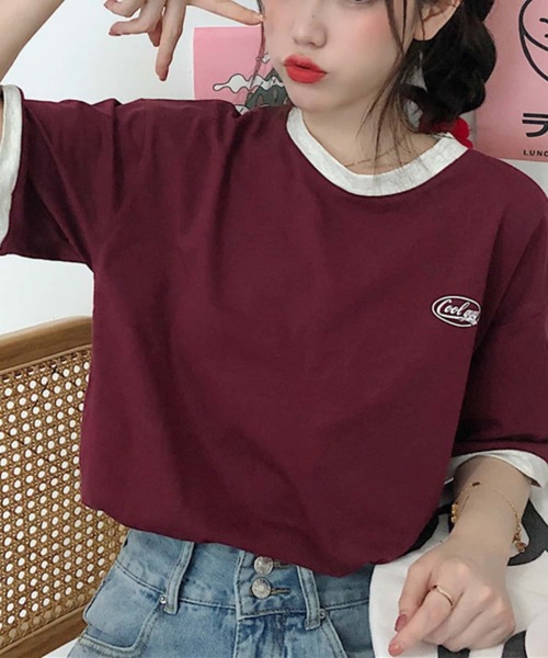 MAISON DE THERESE（メゾン ド テレーズ）の「クルーネックTシャツ（Tシャツ/カットソー・レディース・ワイン/グリーン・M）」の10枚目の写真