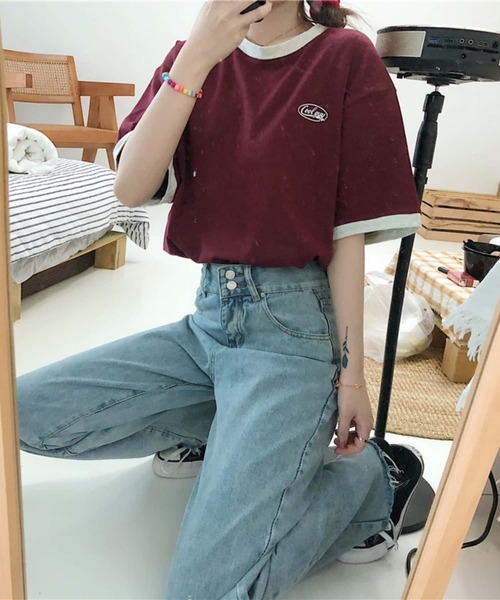 MAISON DE THERESE（メゾン ド テレーズ）の「クルーネックTシャツ（Tシャツ/カットソー・レディース・ワイン/グリーン・M）」の11枚目の写真
