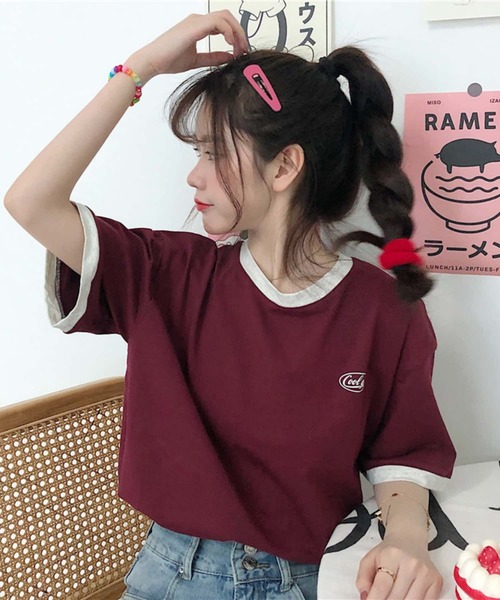 MAISON DE THERESE（メゾン ド テレーズ）の「クルーネックTシャツ（Tシャツ/カットソー・レディース・ワイン/グリーン・M）」の12枚目の写真