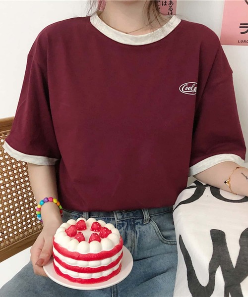 MAISON DE THERESE（メゾン ド テレーズ）の「クルーネックTシャツ（Tシャツ/カットソー・レディース・ワイン/グリーン・M）」の9枚目の写真