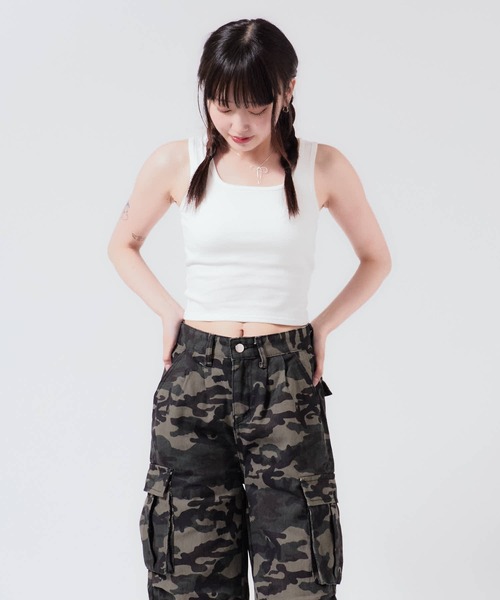セール】Cross Back Tank Top with Cups / カップ付き クロス