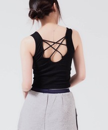 Chick | Cross Back Tank Top with Cups / カップ付き クロスバックタンクトップ 夏物 夏服(タンクトップ)
