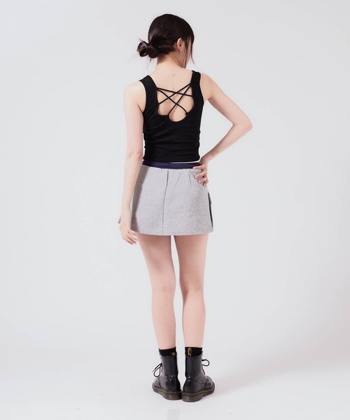 セール】Cross Back Tank Top with Cups / カップ付き クロス