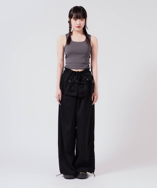 Chick（チック）の「Cross Back Tank Top with Cups / カップ付き クロスバックタンクトップ（タンクトップ・レディース・ブラック/カーキ/オリーブ/ホワイト/ダークグレー・FREE）」の11枚目の写真