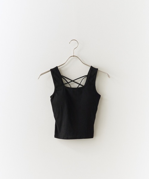 Cross Back Tank Top with Cups / カップ付き クロスバック