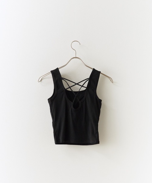 Cross Back Tank Top with Cups / カップ付き クロスバック