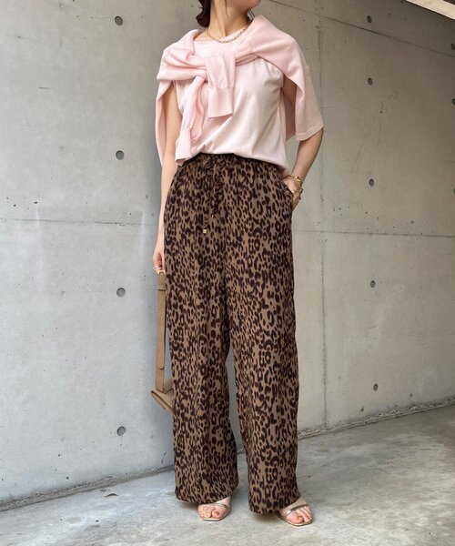 DouDou（ドゥドゥ）の「レオパードイージーパンツ（その他パンツ・レディース・ブラウン/バーガンディー・FREE）」の3枚目の写真