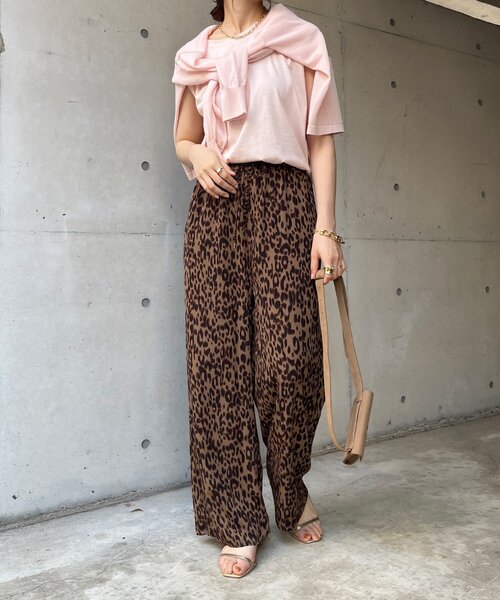 DouDou（ドゥドゥ）の「レオパードイージーパンツ（その他パンツ・レディース・ブラウン/バーガンディー・FREE）」の4枚目の写真