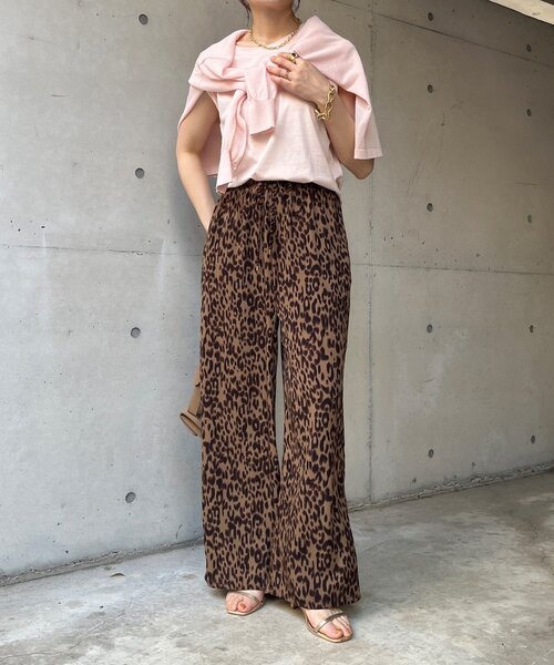 DouDou（ドゥドゥ）の「レオパードイージーパンツ（その他パンツ・レディース・ブラウン/バーガンディー・FREE）」の5枚目の写真