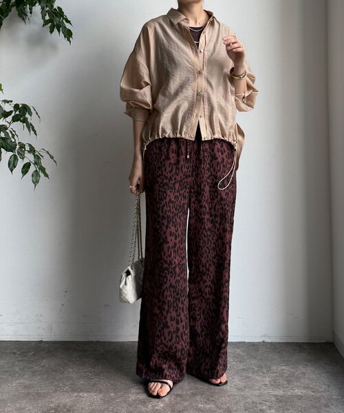 DouDou（ドゥドゥ）の「レオパードイージーパンツ（その他パンツ・レディース・ブラウン/バーガンディー・FREE）」の13枚目の写真