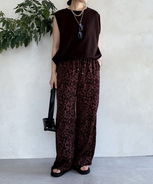DouDou（ドゥドゥ）の「レオパードイージーパンツ（その他パンツ・レディース・ブラウン/バーガンディー・FREE）」の19枚目の写真