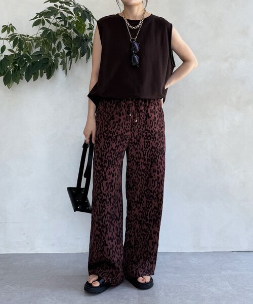 DouDou（ドゥドゥ）の「レオパードイージーパンツ（その他パンツ・レディース・ブラウン/バーガンディー・FREE）」の20枚目の写真