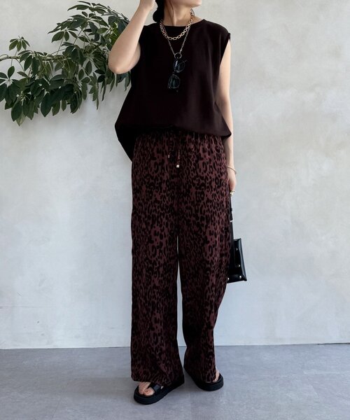 DouDou（ドゥドゥ）の「レオパードイージーパンツ（その他パンツ・レディース・ブラウン/バーガンディー・FREE）」の22枚目の写真