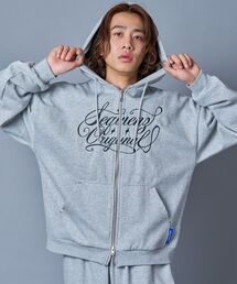 SEQUENZ（シークエンズ）の「＊新色追加【SEQUENZ（シークエンズ）】SQNZ LOGO GLITTER ZIP P/K / グリッター ジップパーカー ラメプリント ダブルジップ 裏起毛 【セットアップ着用可】（パーカー）」