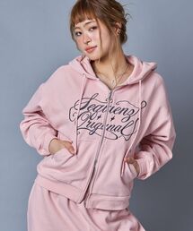 SEQUENZ（シークエンズ）の「＊新色追加【SEQUENZ（シークエンズ）】SQNZ LOGO GLITTER ZIP P/K / グリッター ジップパーカー ラメプリント ダブルジップ 裏起毛 【セットアップ着用可】（パーカー）」