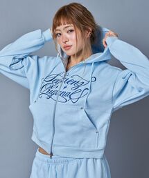 SEQUENZ（シークエンズ）の「＊新色追加【SEQUENZ（シークエンズ）】SQNZ LOGO GLITTER ZIP P/K / グリッター ジップパーカー ラメプリント ダブルジップ 裏起毛 【セットアップ着用可】（パーカー）」