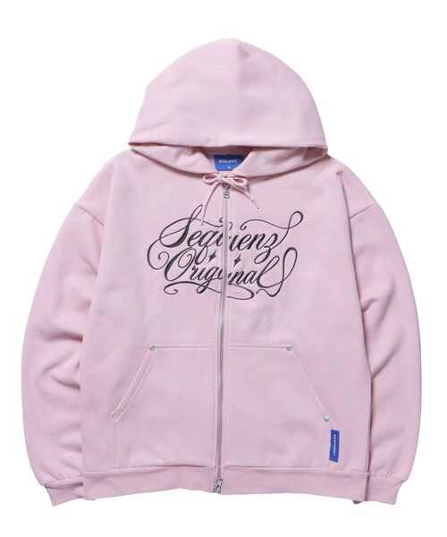 SEQUENZ（シークエンズ）の「＊新色追加【SEQUENZ（シークエンズ）】SQNZ LOGO GLITTER ZIP P/K / グリッター ジップパーカー ラメプリント ダブルジップ 裏起毛 【セットアップ着用可】（パーカー・メンズ・ピンク/ダークネイビー/ブラック/モカ/グレー/ライトピンク/スカイブルー・MEDIUM/SMALL/LARGE）」の22枚目の写真