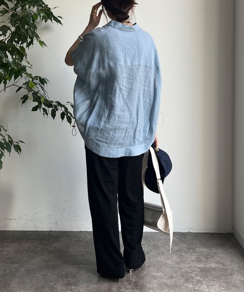 DouDou(ドゥドゥ)の「【WEB限定】リネンライクカノコパンツ(その他パンツ・レディース・ブルー/ブラック/カーキ・FREE)」の8枚目の写真