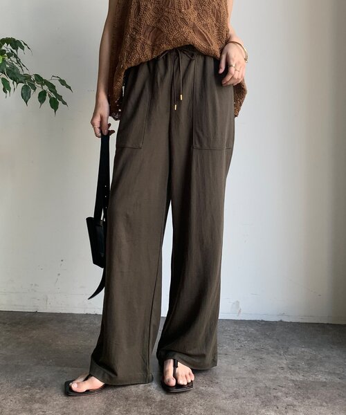 DouDou(ドゥドゥ)の「【WEB限定】リネンライクカノコパンツ(その他パンツ・レディース・ブルー/ブラック/カーキ・FREE)」の18枚目の写真