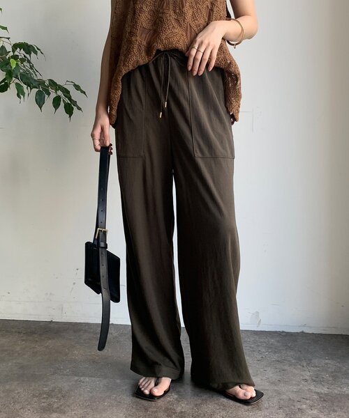 DouDou(ドゥドゥ)の「【WEB限定】リネンライクカノコパンツ(その他パンツ・レディース・ブルー/ブラック/カーキ・FREE)」の19枚目の写真