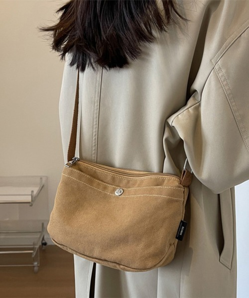 Miniministore(ミニミニストア)の「ショルダーバッグ キャンバス レディース(ショルダーバッグ・レディース・ダークベージュ/アイボリー/ブラック・FREE)」の3枚目の写真