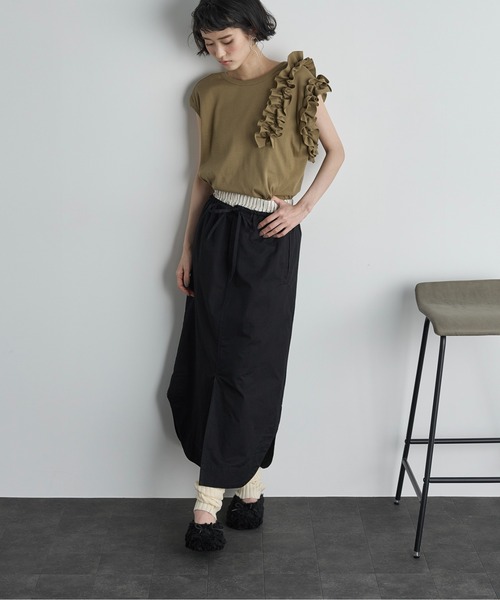 セール】ウエスト切替ラウンドヘムナロースカート（スカート）｜THE