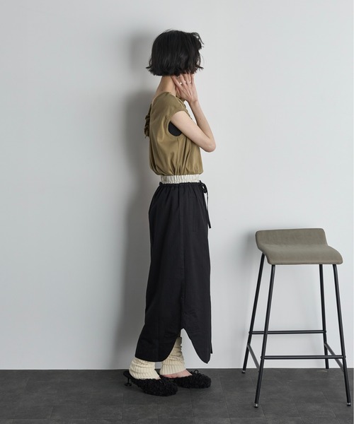 セール】ウエスト切替ラウンドヘムナロースカート（スカート）｜THE