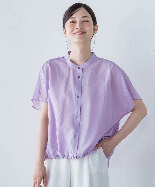 LAUTREAMONT（ロートレアモン）の「シアードロストフレンチスリーブシャツ≪洗濯機で洗える≫（シャツ/ブラウス・レディース・ホワイト系その他/ブラウン/グリーン/ピンク/サックスブルー/ピンク系その他/ブラック/グリーン系その他/ブルー系その他/パープル/ベージュ・9号）」の10枚目の写真