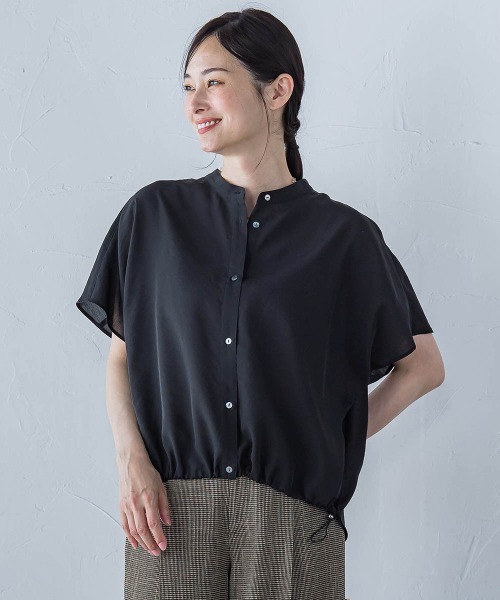 LAUTREAMONT（ロートレアモン）の「シアードロストフレンチスリーブシャツ≪洗濯機で洗える≫（シャツ/ブラウス・レディース・ホワイト系その他/ブラウン/グリーン/ピンク/サックスブルー/ピンク系その他/ブラック/グリーン系その他/ブルー系その他/パープル/ベージュ・9号）」の4枚目の写真