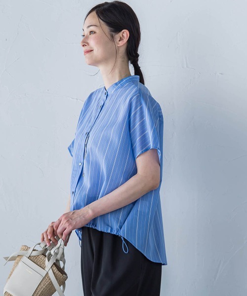 LAUTREAMONT（ロートレアモン）の「シアードロストフレンチスリーブシャツ≪洗濯機で洗える≫（シャツ/ブラウス・レディース・ホワイト系その他/ブラウン/グリーン/ピンク/サックスブルー/ピンク系その他/ブラック/グリーン系その他/ブルー系その他/パープル/ベージュ・9号）」の16枚目の写真