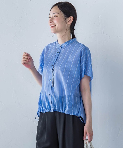 LAUTREAMONT（ロートレアモン）の「シアードロストフレンチスリーブシャツ≪洗濯機で洗える≫（シャツ/ブラウス・レディース・ホワイト系その他/ブラウン/グリーン/ピンク/サックスブルー/ピンク系その他/ブラック/グリーン系その他/ブルー系その他/パープル/ベージュ・9号）」の15枚目の写真