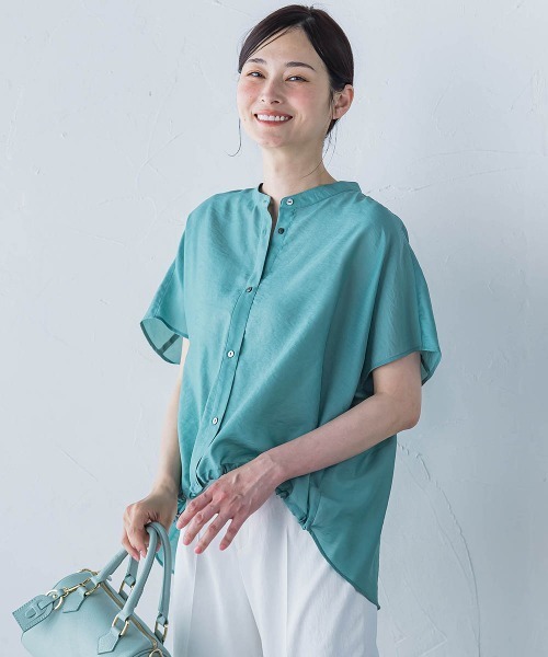 LAUTREAMONT（ロートレアモン）の「シアードロストフレンチスリーブシャツ≪洗濯機で洗える≫（シャツ/ブラウス・レディース・ホワイト系その他/ブラウン/グリーン/ピンク/サックスブルー/ピンク系その他/ブラック/グリーン系その他/ブルー系その他/パープル/ベージュ・9号）」の20枚目の写真