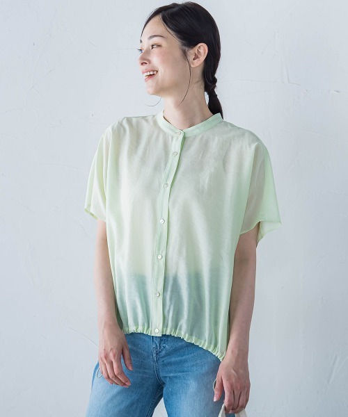 セール】シアードロストフレンチスリーブシャツ≪洗濯機で洗える