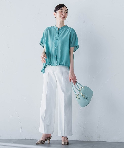 LAUTREAMONT（ロートレアモン）の「シアードロストフレンチスリーブシャツ≪洗濯機で洗える≫（シャツ/ブラウス・レディース・ホワイト系その他/ブラウン/グリーン/ピンク/サックスブルー/ピンク系その他/ブラック/グリーン系その他/ブルー系その他/パープル/ベージュ・9号）」の12枚目の写真