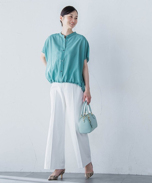 LAUTREAMONT（ロートレアモン）の「シアードロストフレンチスリーブシャツ≪洗濯機で洗える≫（シャツ/ブラウス・レディース・ホワイト系その他/ブラウン/グリーン/ピンク/サックスブルー/ピンク系その他/ブラック/グリーン系その他/ブルー系その他/パープル/ベージュ・9号）」の13枚目の写真