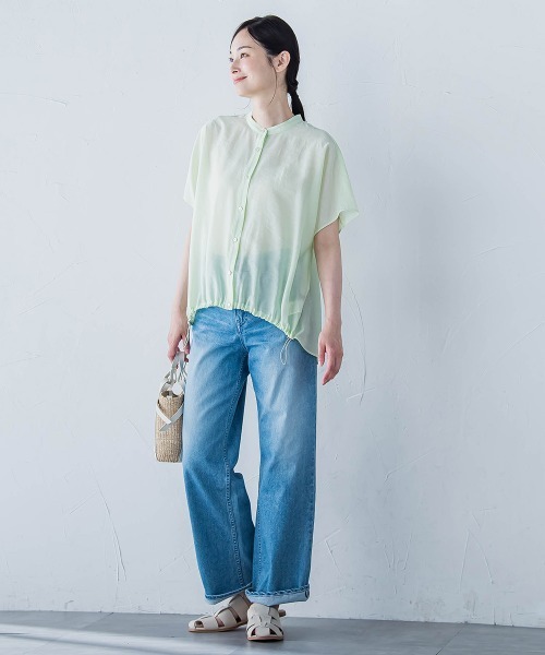 LAUTREAMONT（ロートレアモン）の「シアードロストフレンチスリーブシャツ≪洗濯機で洗える≫（シャツ/ブラウス・レディース・ホワイト系その他/ブラウン/グリーン/ピンク/サックスブルー/ピンク系その他/ブラック/グリーン系その他/ブルー系その他/パープル/ベージュ・9号）」の19枚目の写真