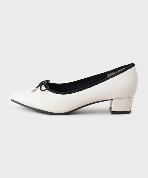 index（インデックス）の「ラウンドトゥヒールバレエシューズ（パンプス・レディース・ブラック系/ブラック/アイボリー系4・02/03/01）」の6枚目の写真