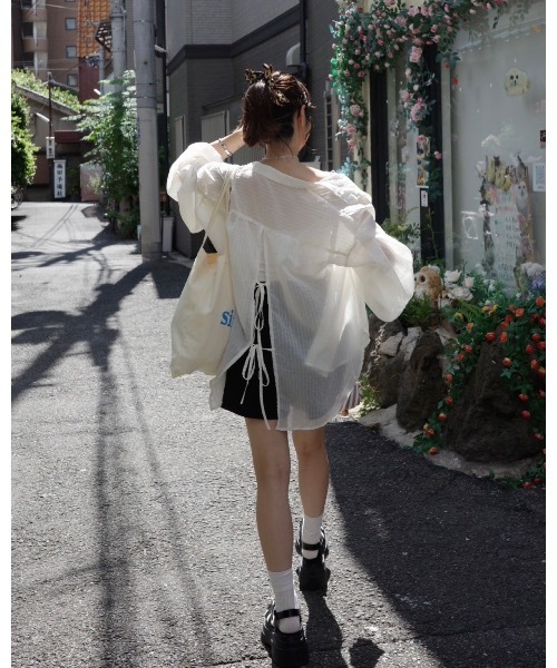【新品タグ付】jumelle ストライプシアーシャツ　ピンク　ジュメロ jumelle（ジュメロ）の「ストライプシアーシャツ（シャツ