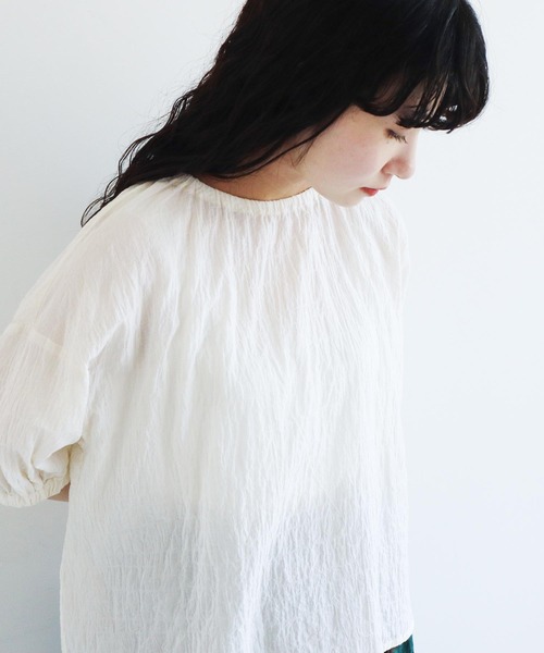 l'atelier du savon（アトリエドサボン）の「●Tシャツみたいなブラウス（シャツ/ブラウス・レディース・ブラック/ブルー系その他/キナリ・FREE）」の4枚目の写真