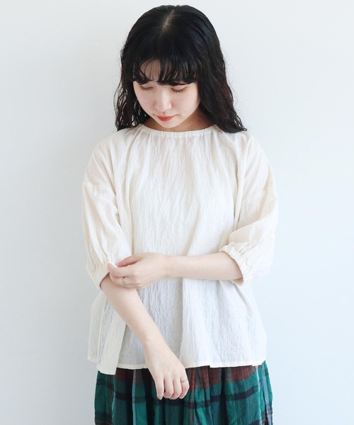 l'atelier du savon（アトリエドサボン）の「●Tシャツみたいなブラウス（シャツ/ブラウス・レディース・ブラック/ブルー系その他/キナリ・FREE）」の7枚目の写真