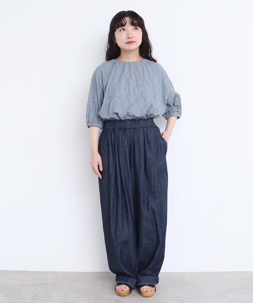 l'atelier du savon（アトリエドサボン）の「●Tシャツみたいなブラウス（シャツ/ブラウス・レディース・ブラック/ブルー系その他/キナリ・FREE）」の18枚目の写真