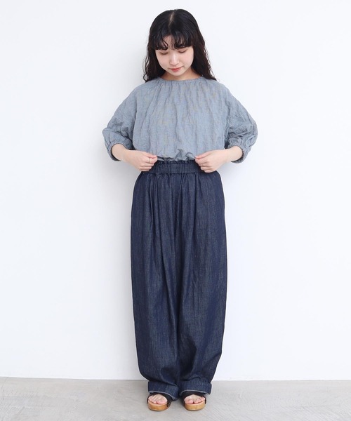 l'atelier du savon（アトリエドサボン）の「●Tシャツみたいなブラウス（シャツ/ブラウス・レディース・ブラック/ブルー系その他/キナリ・FREE）」の21枚目の写真